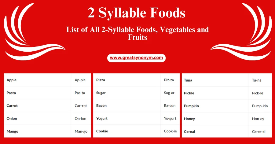 Two Syllable Foods